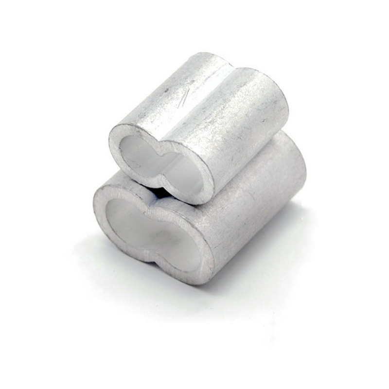 100pcs Aluminum Cable Crimps Sleeves Clip Fittings Loop Sleeve Ferrule