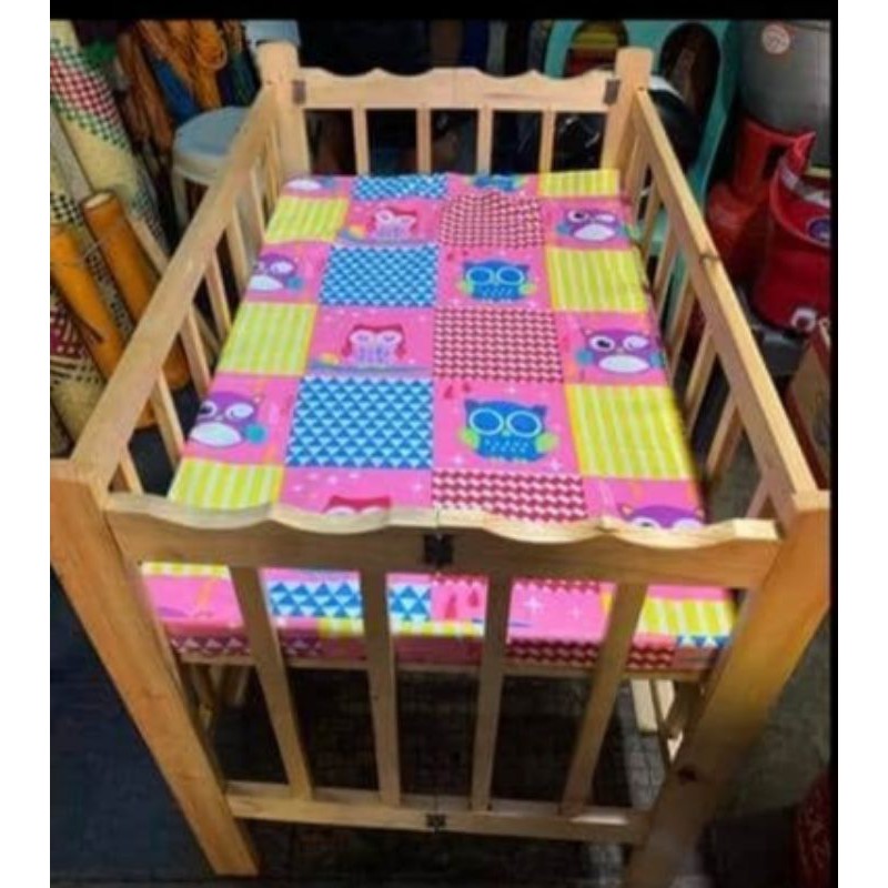 Adjustable Wooden Crib with Uratex Foam (Makapal - 22x36 inches ...