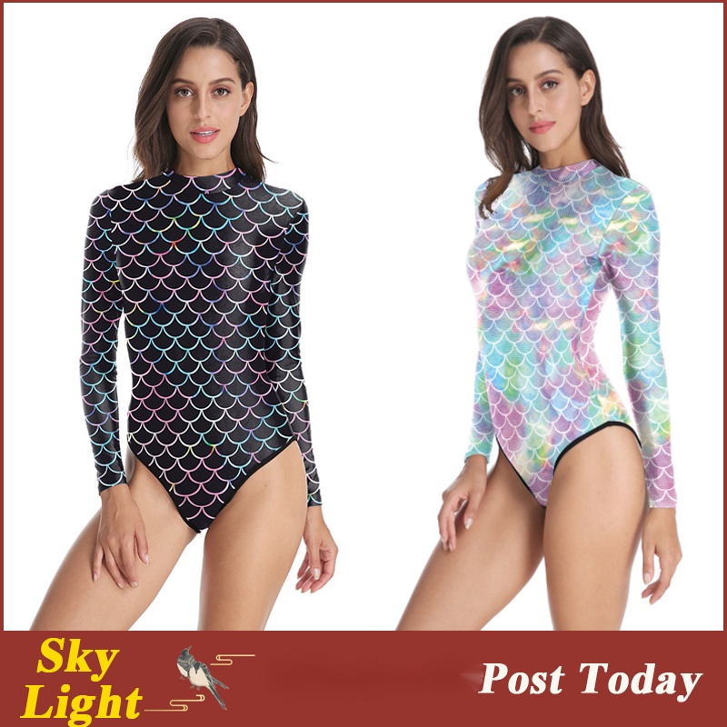 Long Sleeve onepiece swimsuit women's swimsuit girls swimwear adult