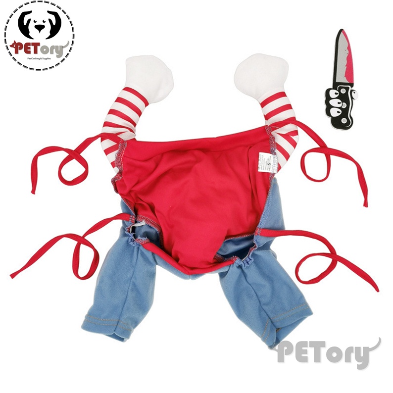 PETory Chuckie Cosplay Costume Pet Dog Cat Funny Outfit Transformation Clothes Set Spoof Halloween #6