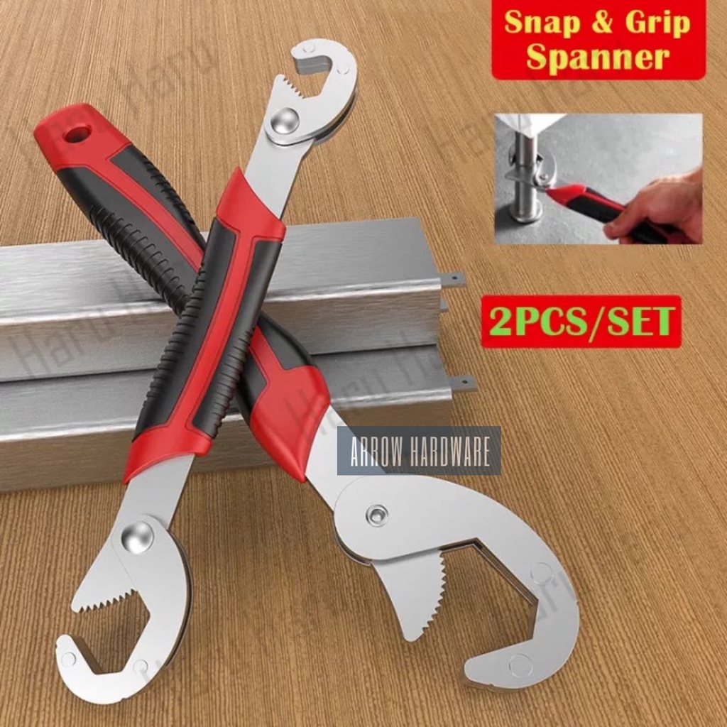 Snap n Grip Adjustable Universal Wrench Set Shopee Philippines