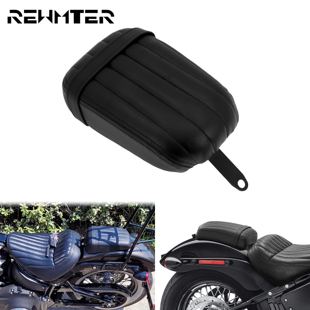 Refit Motorcycle Rear Passenger Grid Seat Leather Cushion Pillion Pad ...