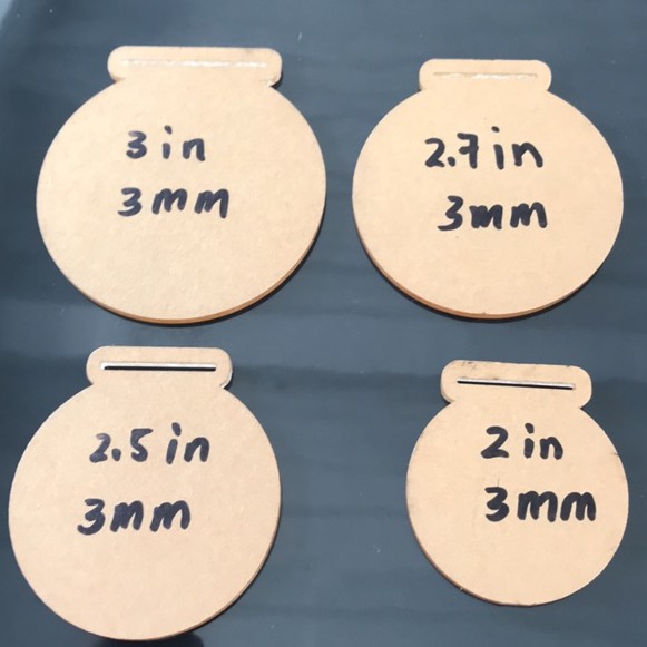 Acrylic Medal 2in/2.5in/2.7in/3in Size 3mm