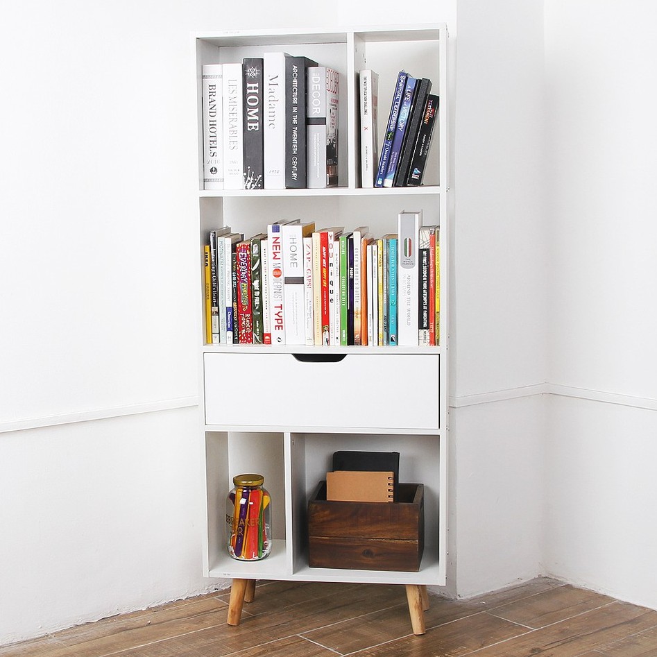 Qf Greenvale Bookcase Storage Shelf L77 With 5 Cubes Shelf And 1