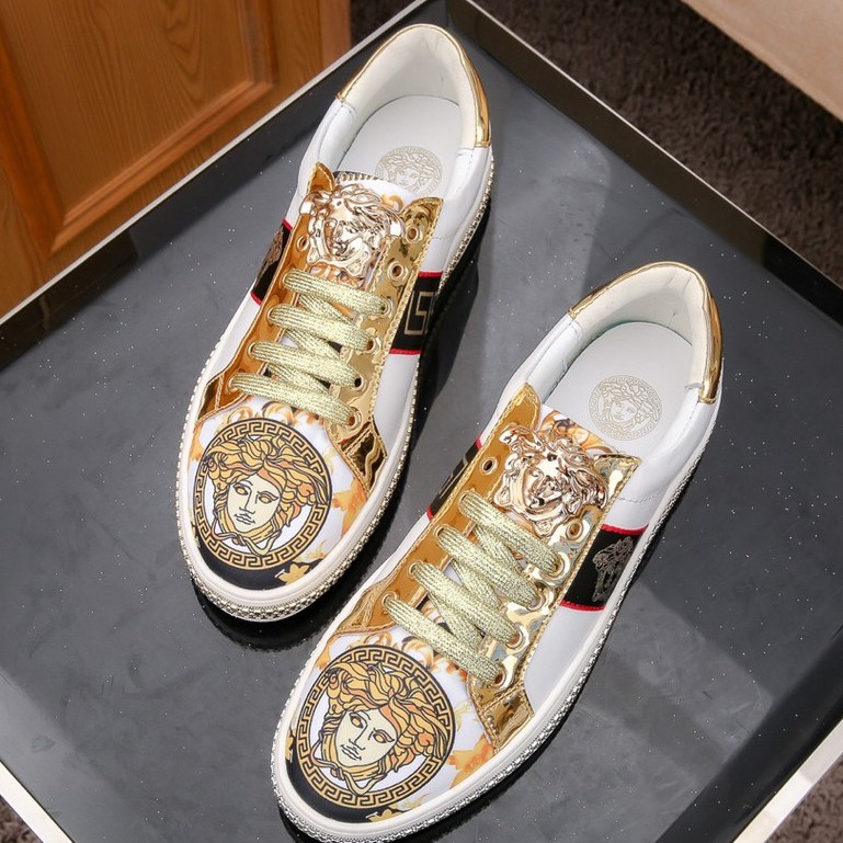 versace black gold shoes