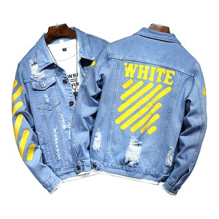 off white yellow denim jacket