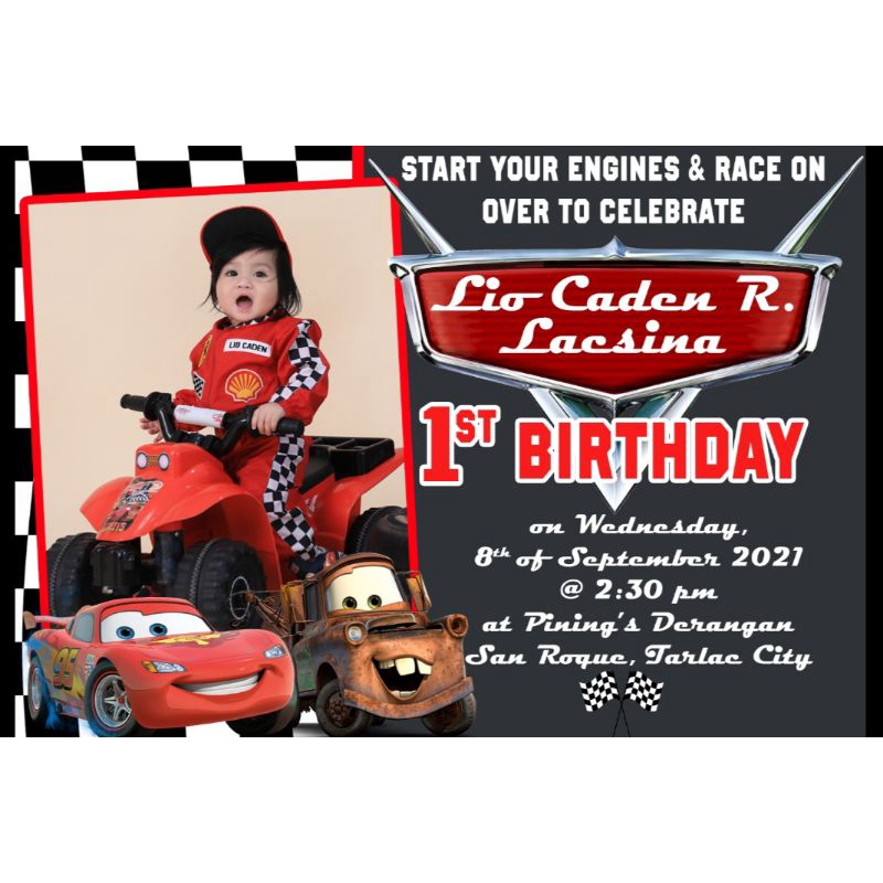 20 PCS CARS Theme Invitation CARS Birthday Invitation Shopee 