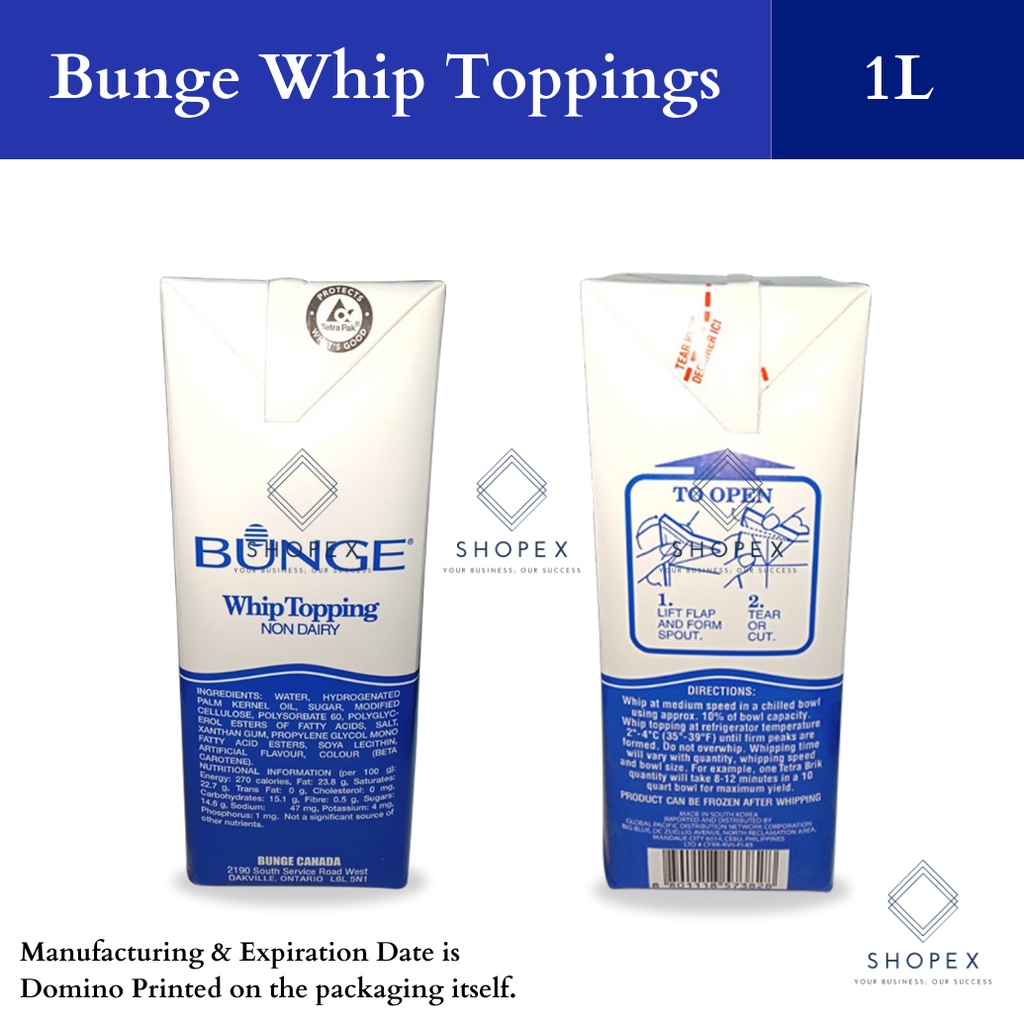 Bunge Non Dairy Whipping Cream (1 Liter)/ Professional/ Whip Topping