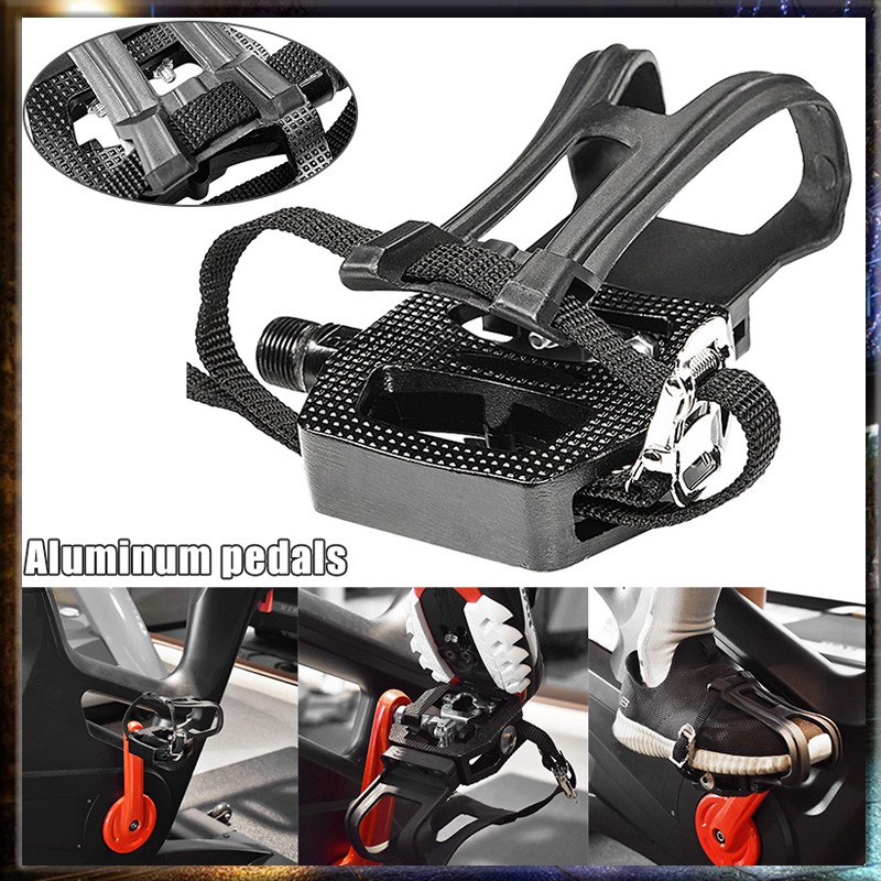 exercise bike pedals with heel support