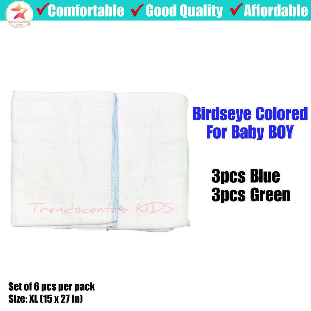 TRENDSCENTRE 6pcs Newborn Infant Baby Cloth Diaper Birdseye for Baby Boy Birds Eye Lampin Curity