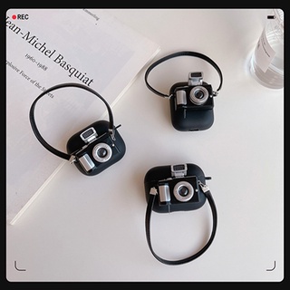 3D cute ins camera headphone case for airpods 3 wireless earphones covers for airpods 1 2 pro flash sound headphone case #2