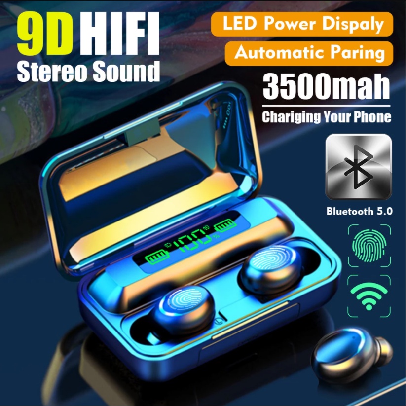 AMOI F9 tws 5.0 wireless bluetooth headset airdots noise canceling