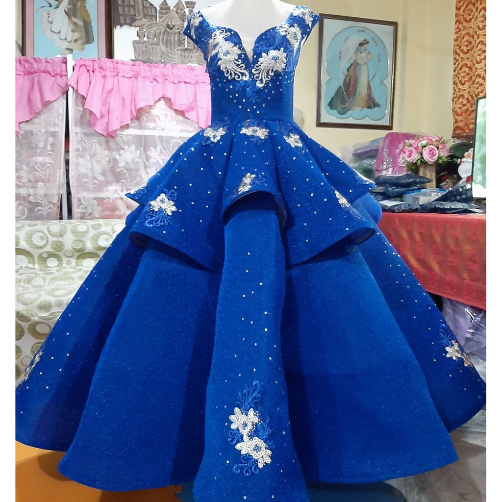 blue gown frock