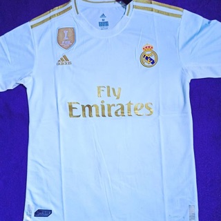 fly emirates white and gold jersey