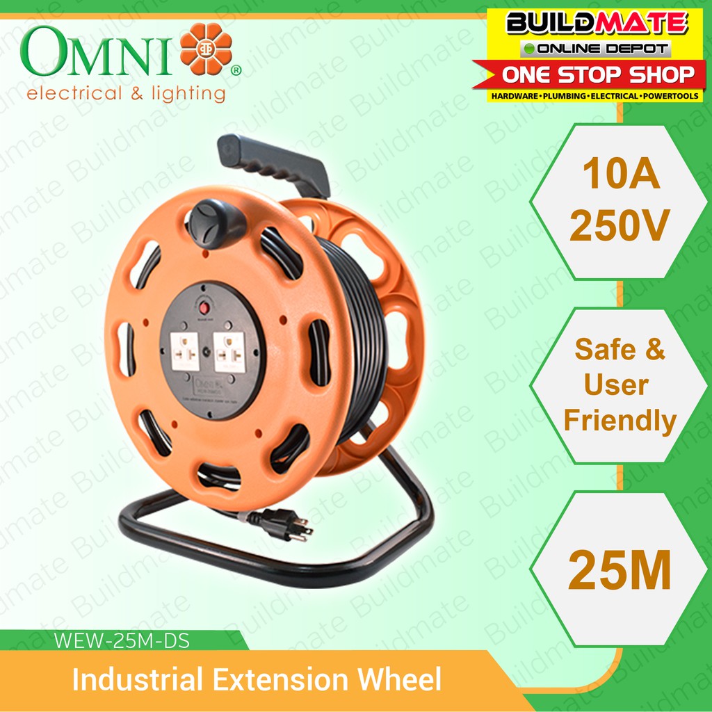 OMNI Industrial Extension Cord Wheel Power Strip 25M WEW25M/DS