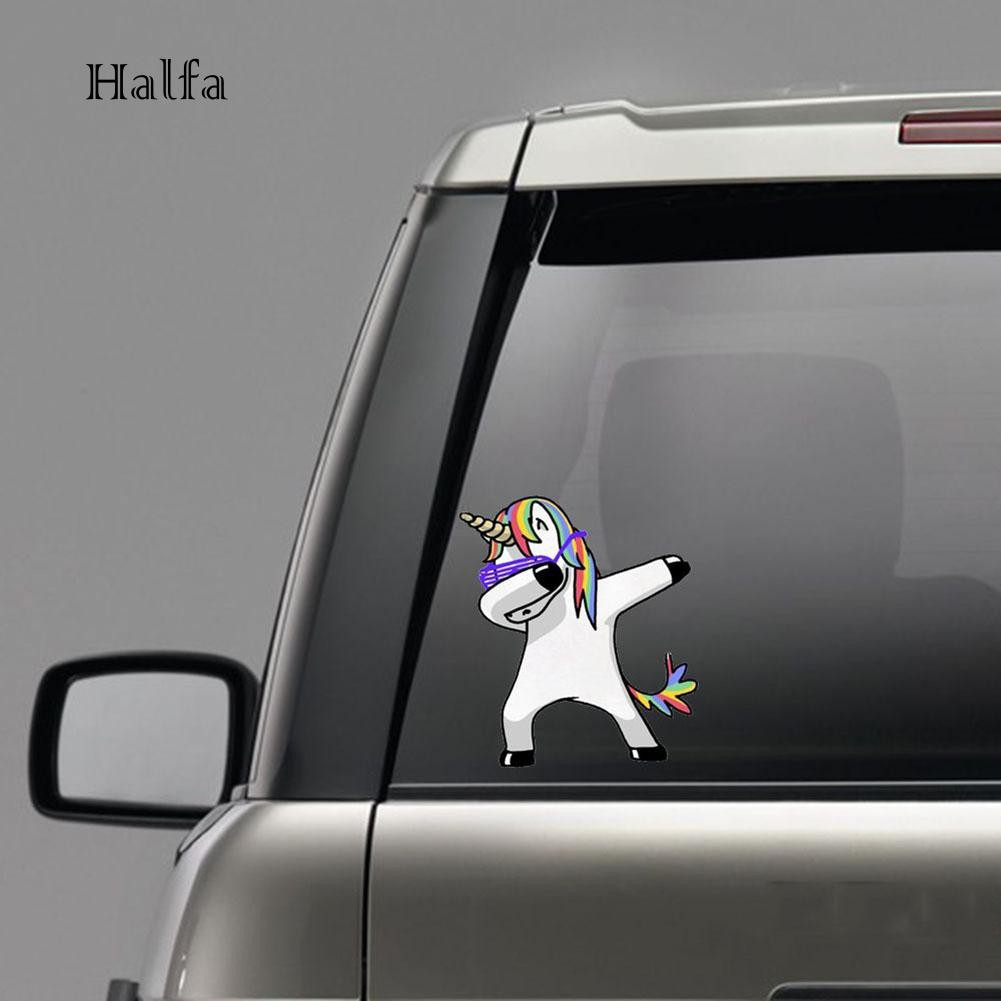 Hl Funny Colorful Unicorn Car Truck Window Body Decal Reflective