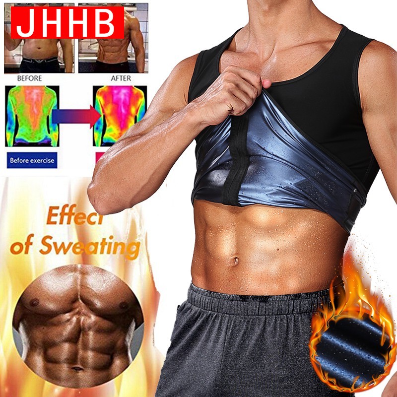 Men Body Shaper Sauna Vest Waist Trainer Slimming Sweat Shirt Polymer Corset Top