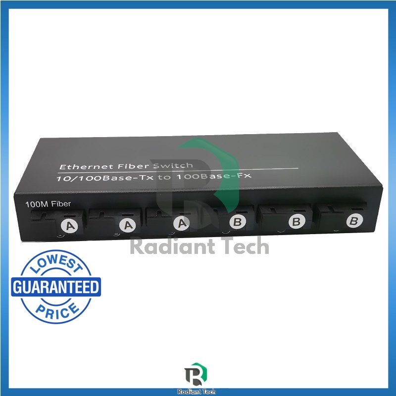 Fiber Switch 6 SC Port 2 RJ45 Port 10/100M Switch Fiber