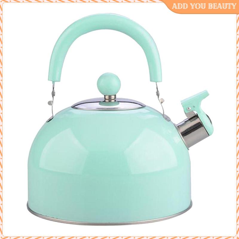 Tuneway Whistling Kettle para Gas Stove 2L Steel Whistle Tea Kettle Water Bottle Rose Gold