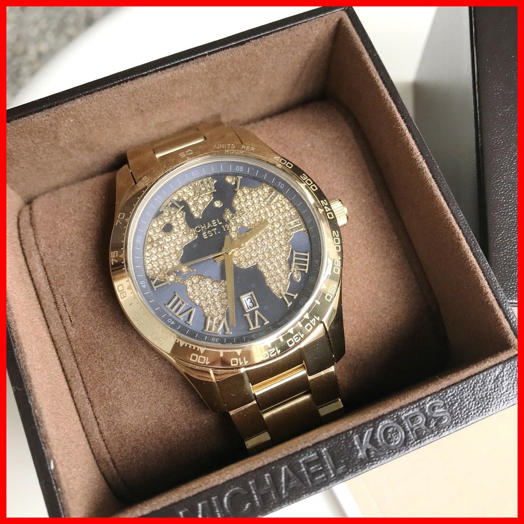 Michael Kors Watch 100% ORIGINAL Layton World Map Gold Oversized Women  Watch | Shopee Philippines