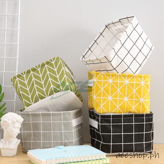 Small Storage Basket Box Cotton Linen Desktop Waterproof Cosmetic Makeup Nursery Book  Organizer #1