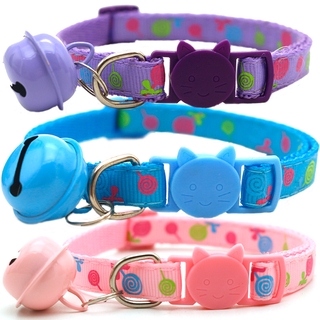 Cat Dog Collar with Bell Print Pet Fashion Collar Adjustable Safety Buckle Pet Necklace Accessories