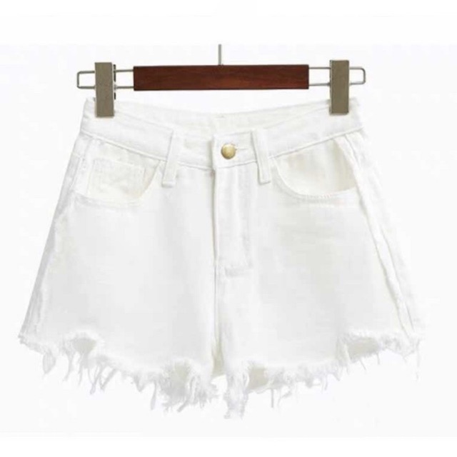 white long denim shorts