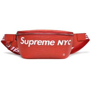 supreme red leather bag