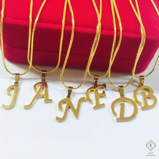 Gold Necklace for Unisex Stainless Hypoallergenic Letter SnakeChain Non Tarnish alphabet Necklace