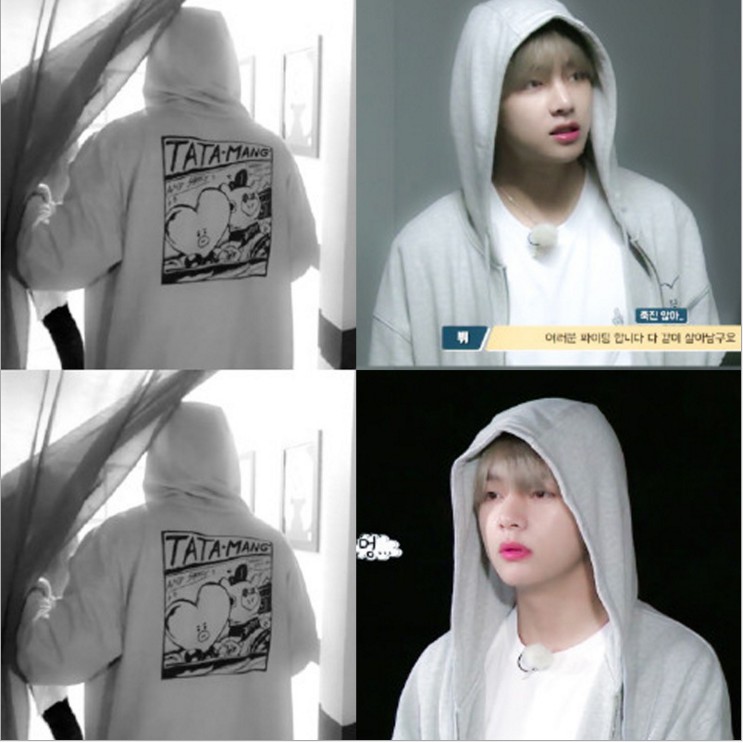 bt21 grey hoodie