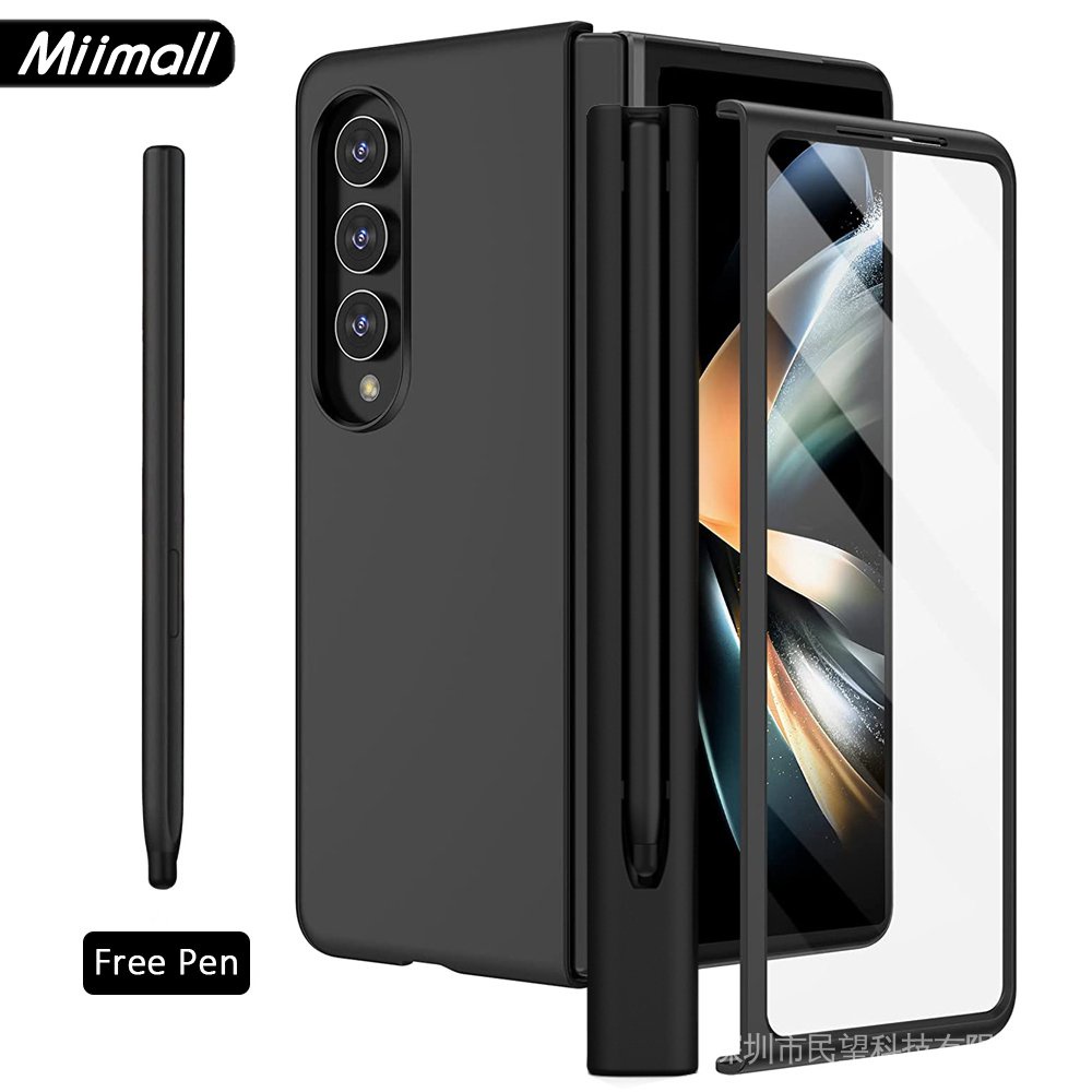 [with Free Pen] Miimall Samsung Galaxy Z Fold 4 Case With Pen Slot