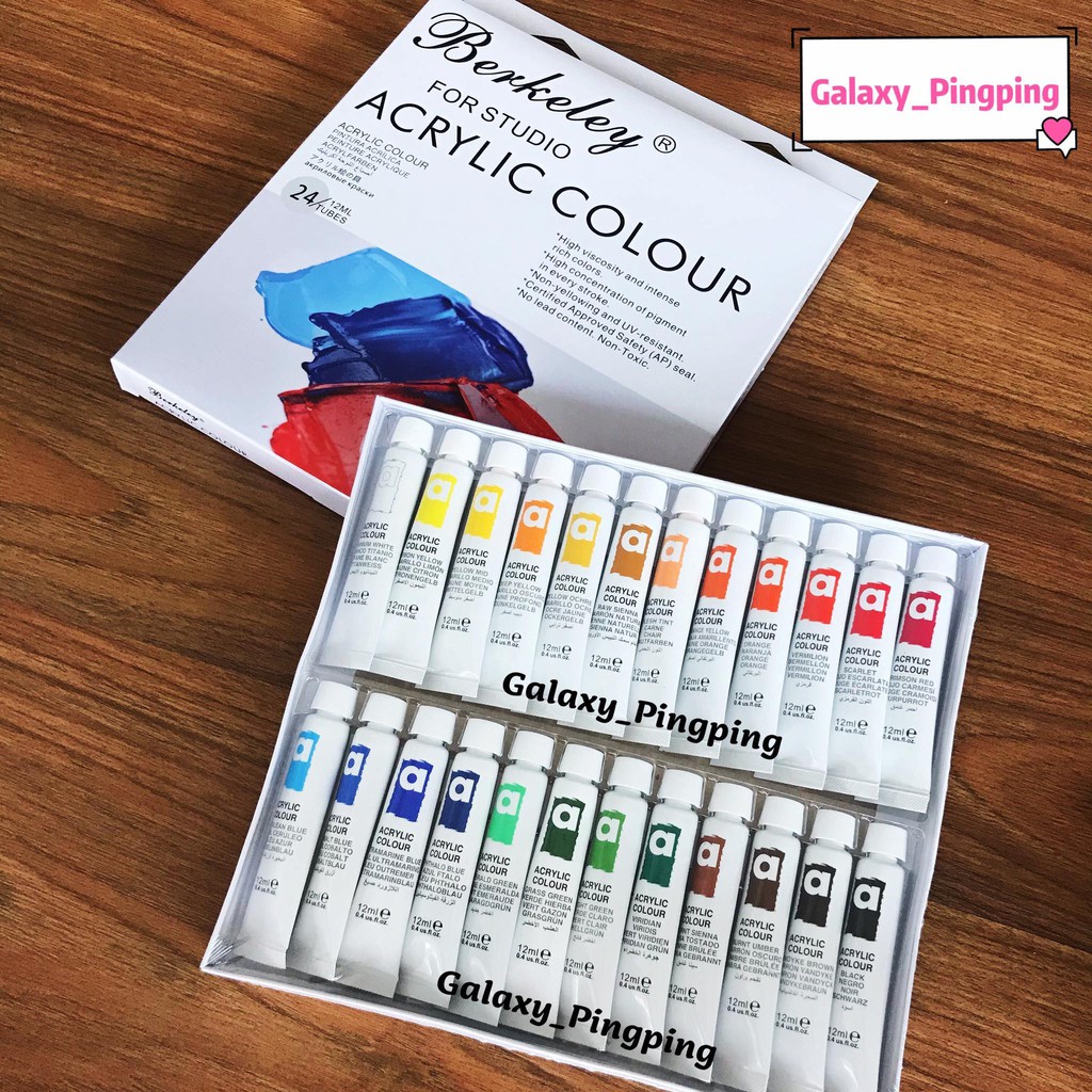 Berkeley Acrylic Paint set (24tubes x 12ml) Shopee Philippines