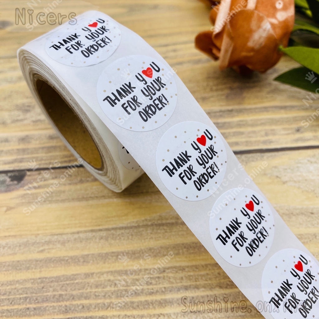 Thank you sticker Thank you tape 500pcs Per roll self-adhesive label ...