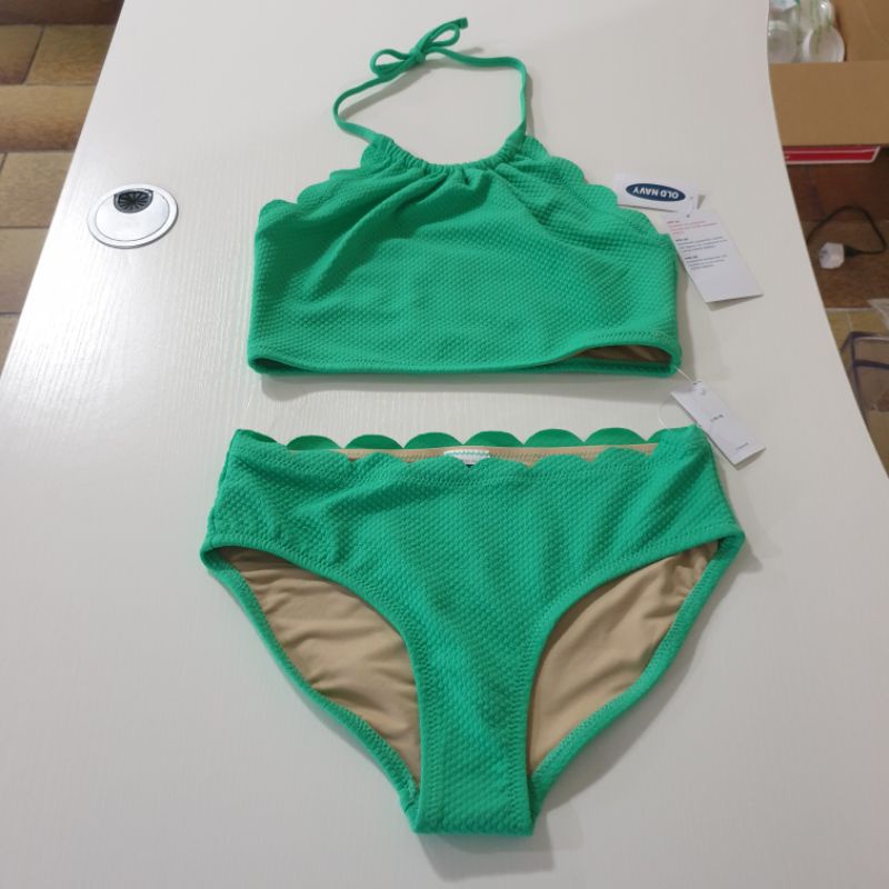 Old Navy Textured ScallopTrim Tankini Swim Set for Girls 1012Y
