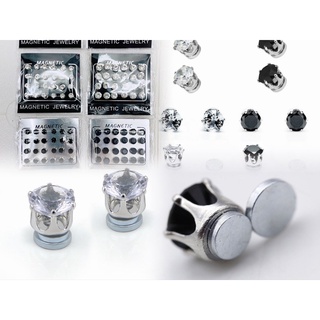 Newstar668 1 Pair Stainless Zircon Diamond Magnetic Earing Non Piercing Earing Magnet Clip earring