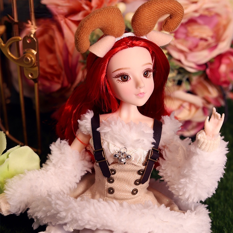 30cm Fashion 1 6bjd Dolls 12movable Joints Anime Style Can Dress Up Make Up 3d Eyes Long Hair