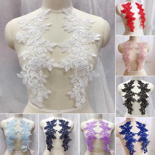 1 Pair Flower Patch Applique Flower Wedding For Costume Dress Decor Patch Sewing Applique Crafts