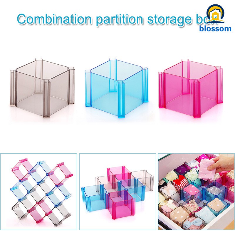 1 Pcs Diy Socks Bras Ties Organizer Closet Drawer Plastic Dividers
