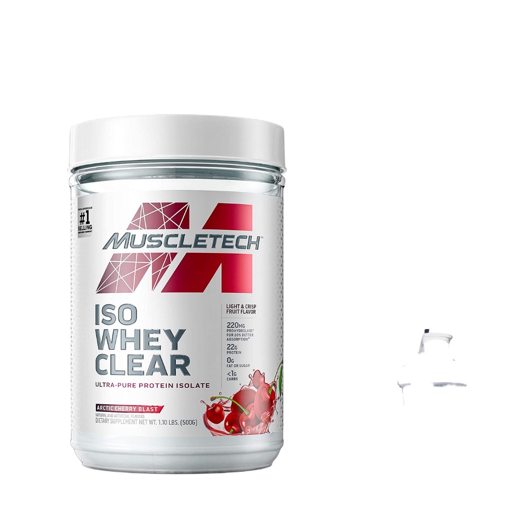 Muscletech Iso Whey Clear 1.1lb (19 Servings) 22g of Protein, 90 Calories- Clear Whey Protein Isolat