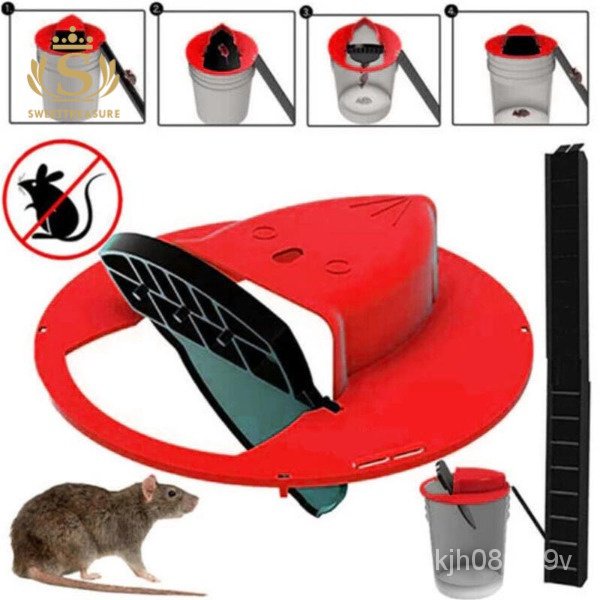 Reusable Smart Mouse Rat Trap Plastic Flip N Slide Bucket Lid Mousetrap Humane Or Lethal Mouse