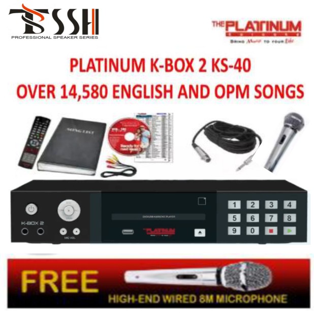 Platinum KBOX 2 KS40+ DVD Karaoke Player with 14960 Songs,Free Mic