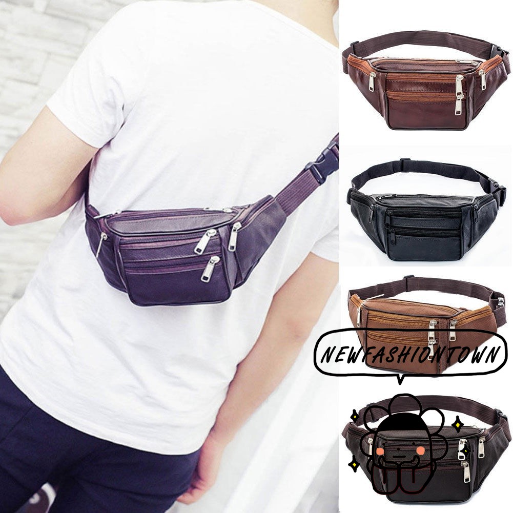 leather mens belt bag