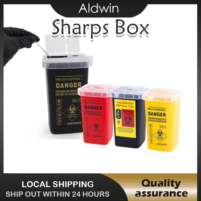 1L Container Needles Bin Biohazard Tattoo Piercing Needles Disposal