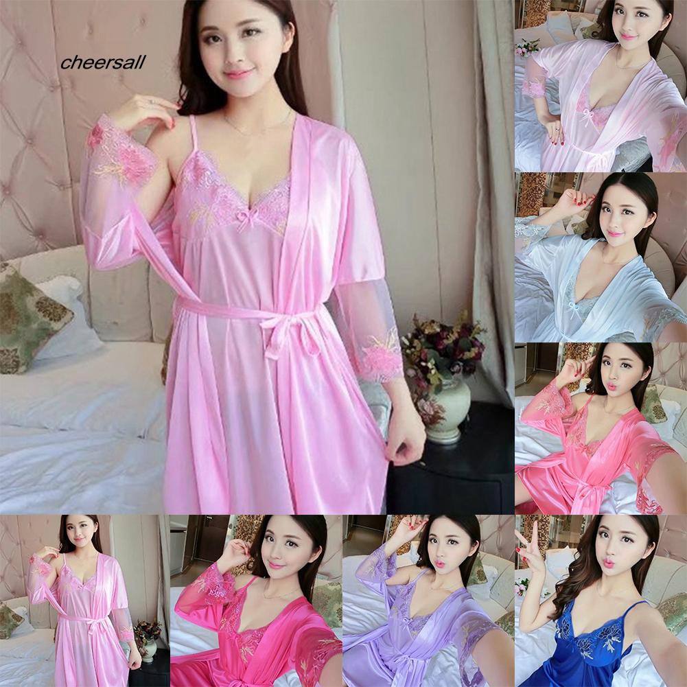 long cotton nightgown and robe sets