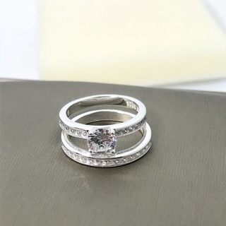 Unisilver 925 Diamond Ring Engagement Ring Wedding Ring Couple Ring ...