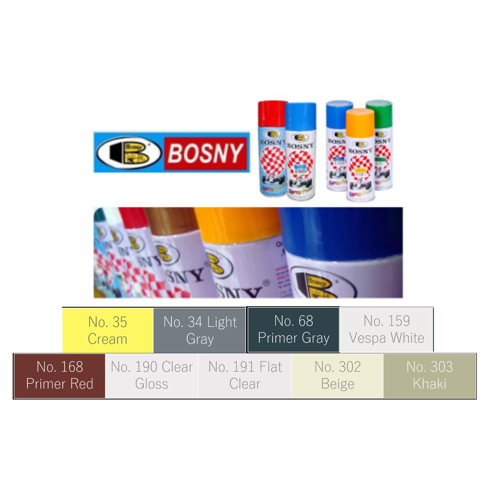 BOSNY 100 Acrylic Spray Paint Assorted Colors!!! Shopee Philippines
