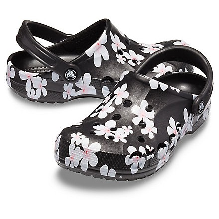 crocs black floral