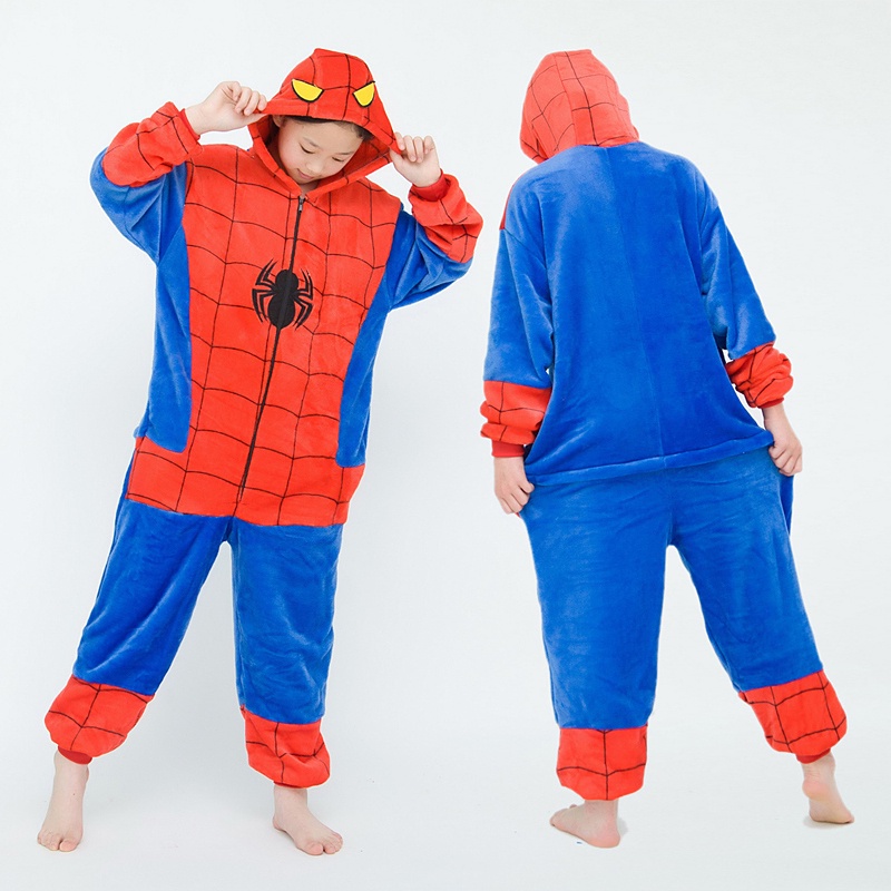 Kids Spiderman Onesies Winter Pajamas Girls Boys Sleepwear Animal Pajamas  Children Cartoon Pyjamas Anime Cosplay Costume | Shopee Philippines