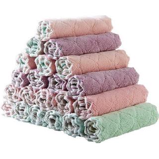 Thick Coral Fleece Double-sided Absorbent Rag Household Cleaning Cloth Glass Rag
