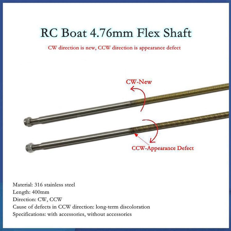 RC Boat 4.76mm flex shaft CW/CCW 400mm appearance defect flexible shaft ...
